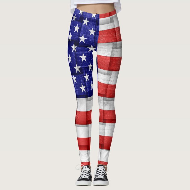 American Flag #3 Leggings (Front)