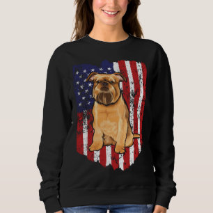 American Flag 4 July Brussels Griffon Sweatshirt