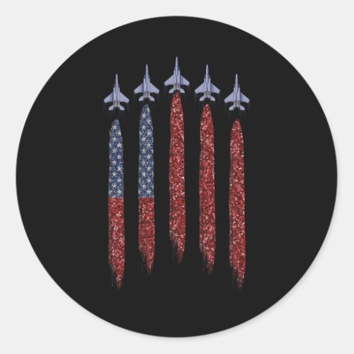 American Flag 4th July Independence Day Usa Free  Classic Round Sticker