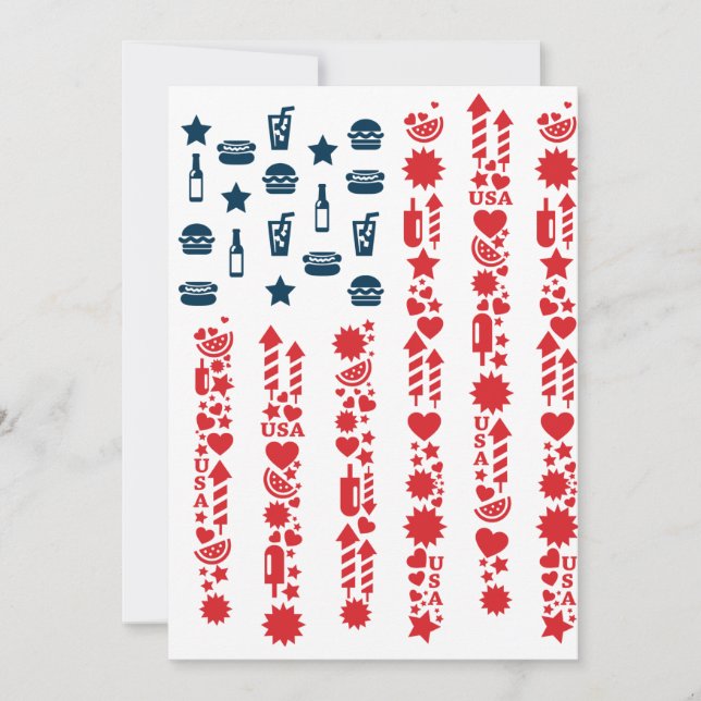 american flag 4th july picnic invitation (Front)