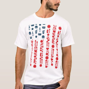 american flag 4th july picnic T-Shirt
