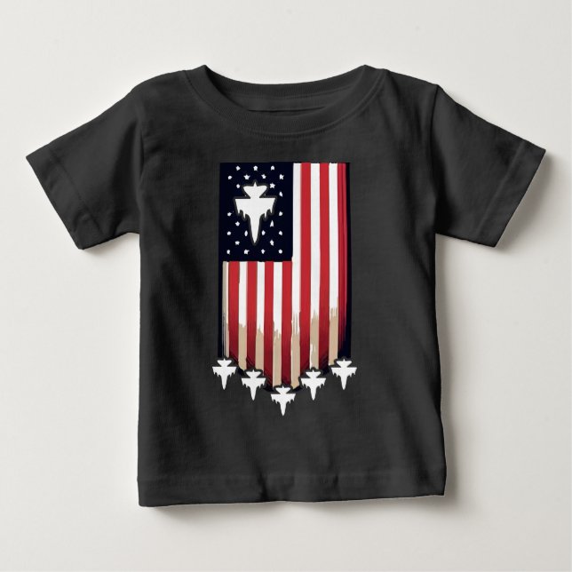 American Flag 4th of July-65079 Baby T-Shirt (Front)