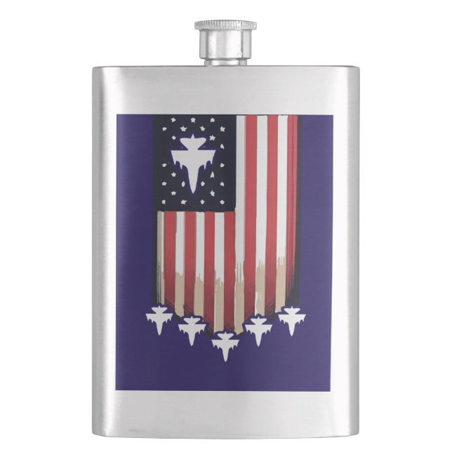 American Flag 4th of July-65079 Flask (Front)
