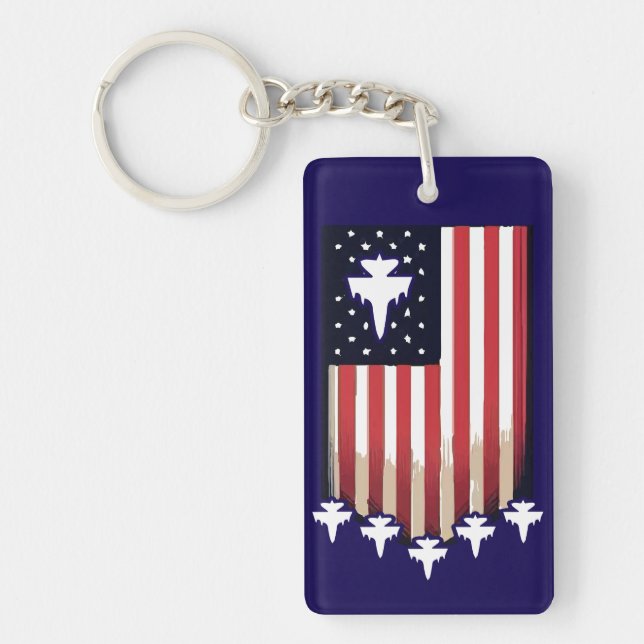 American Flag 4th of July-65079 Keychain (Front)