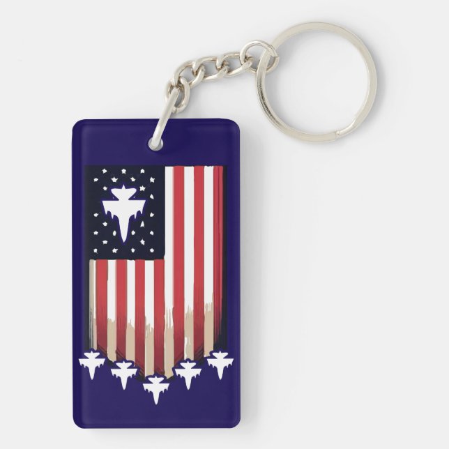 American Flag 4th of July-65079 Keychain (Back)