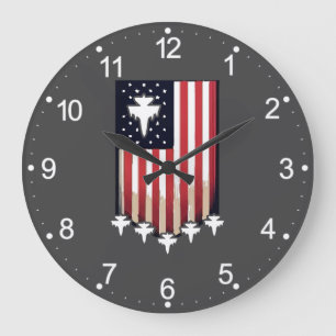 American Flag 4th of July-65079 Large Clock