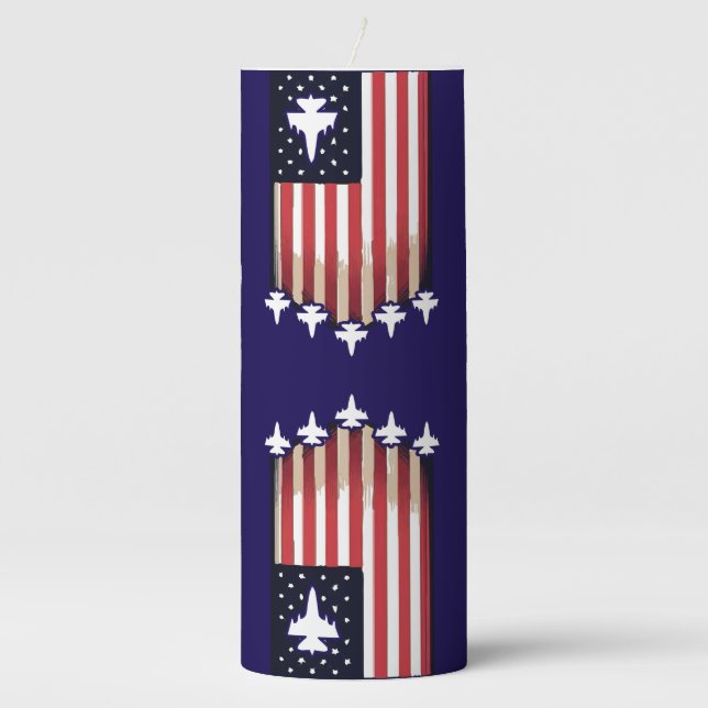 American Flag 4th of July-65079 Pillar Candle (Front)