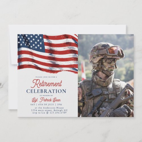  American Flag 4th of July Army Photo Retirement