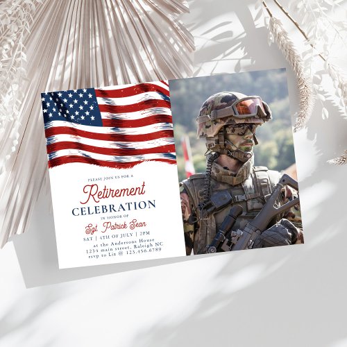  American Flag 4th of July Army Photo Retirement