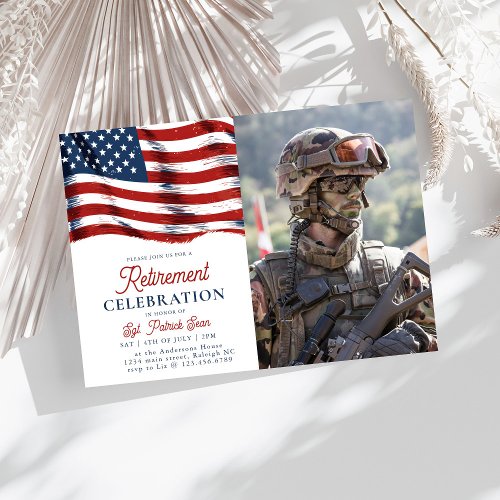  American Flag 4th of July Army Photo Retirement