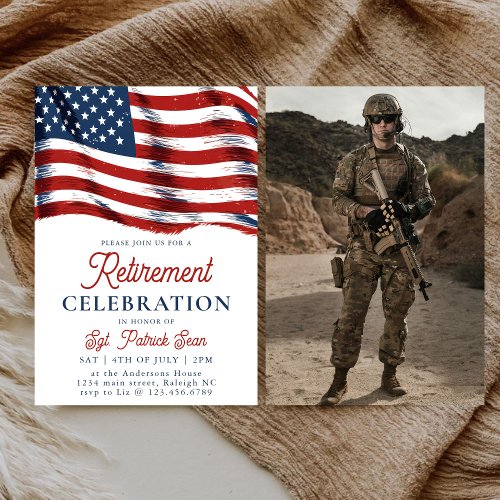  American Flag 4th of July Army Retirement