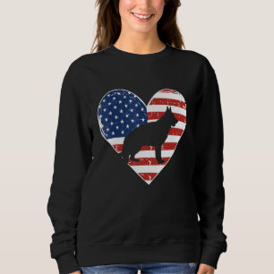 American Flag 4th Of July Belgian Malinois Dad Mom Sweatshirt