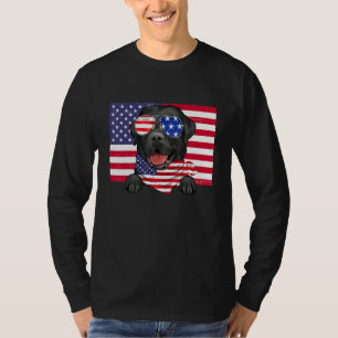American Flag 4th Of July Black Labrador Dad Mom D T-Shirt