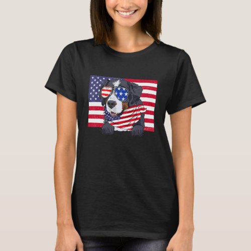 American Flag 4th Of July Brenese Mountain Dad Mom T_Shirt