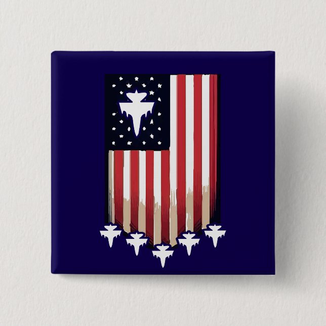 American Flag 4th of July Button (Front)