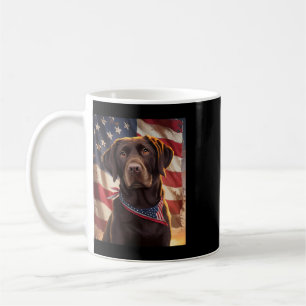 American Flag 4th Of July Dog American Chocolate L Coffee Mug