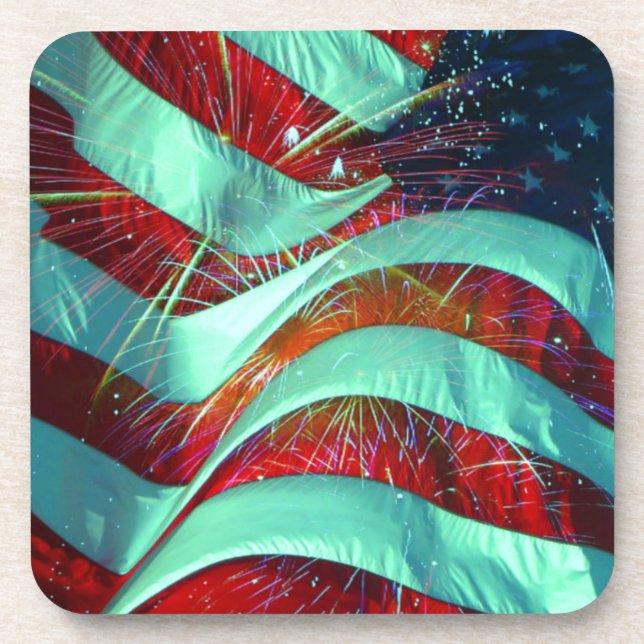 American Flag 4th of July Drink Coaster (Front)