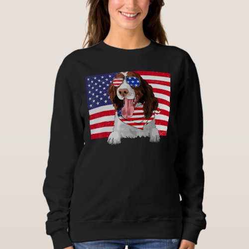 American Flag 4th Of July English Springer Spaniel Sweatshirt