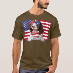American Flag 4th of July English Springer Spaniel T-Shirt