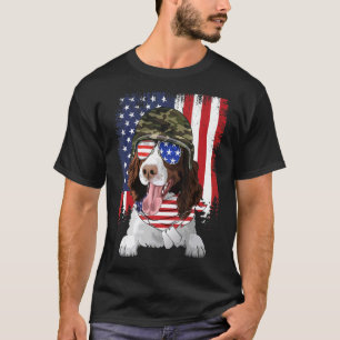 American Flag 4th Of July English Springer Spaniel T-Shirt