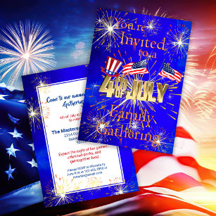 American Flag 4th of July Family Reunion Invitation
