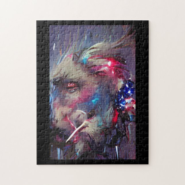 American flag 4th of July furry abstract art Jigsaw Puzzle (Vertical)