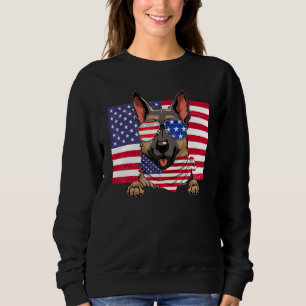American Flag 4th of July German Shepherd Dad Mom Sweatshirt