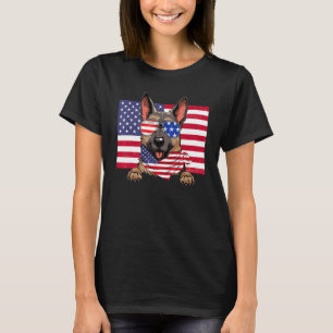 American Flag 4th of July German Shepherd Dad Mom T-Shirt