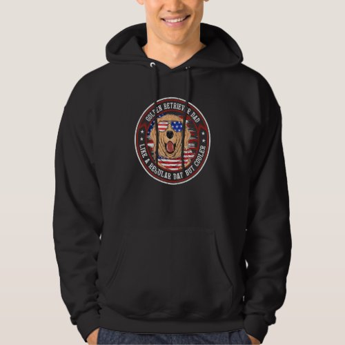 American Flag 4th Of July Golden Retriever Dad Fat Hoodie