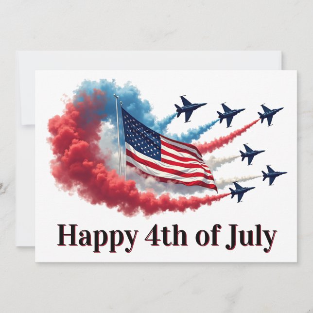 American Flag, 4th of July Holiday Card (Front)