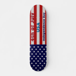 American Flag 4th of July Independence Skateboard