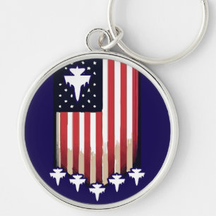 American Flag 4th of July Keychain
