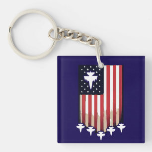 American Flag 4th of July Keychain