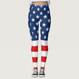 American Flag 4th of July Leggings