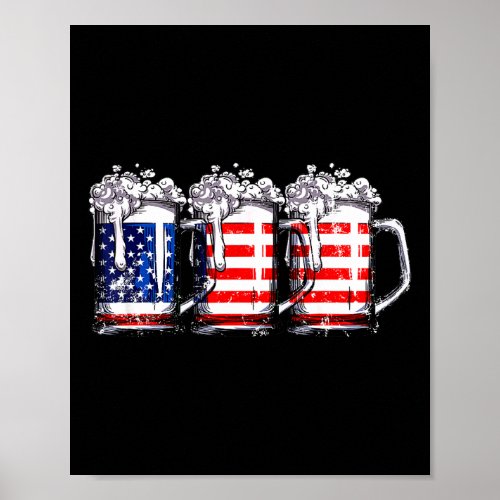 American Flag 4th Of July Men Women Merica Drinkin Poster