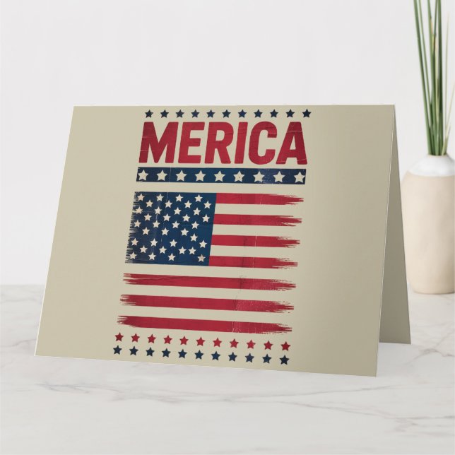 American Flag 4th of July Merica Card (Front)