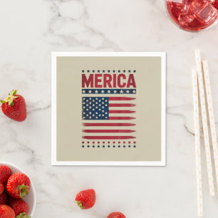 American Flag 4th of July Merica Napkins
