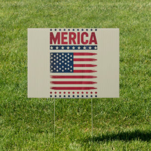 American Flag 4th of July Merica Sign