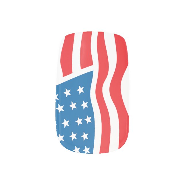 American Flag - 4th of July Minx Nail Art (Left Thumb)