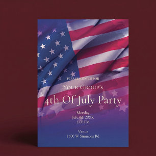 American Flag 4th Of July Party Invitation