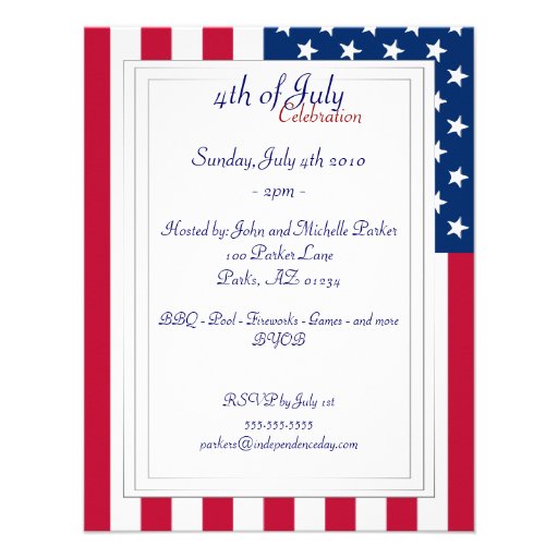 American Flag Birthday Invitations 10