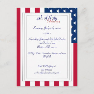 American Flag - 4th of July Party Invitations