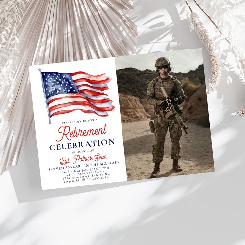  American Flag 4th of July Photo Army Retirement