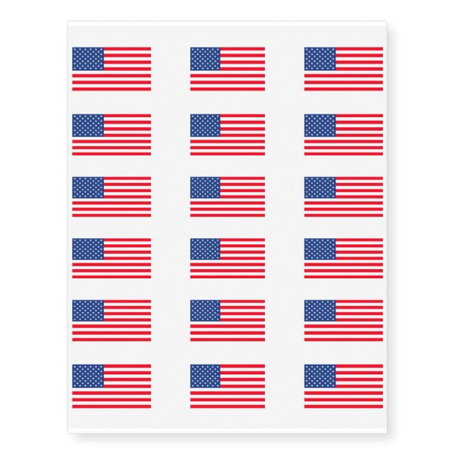American Flag 4th of July Temporary Tattoos (Front)