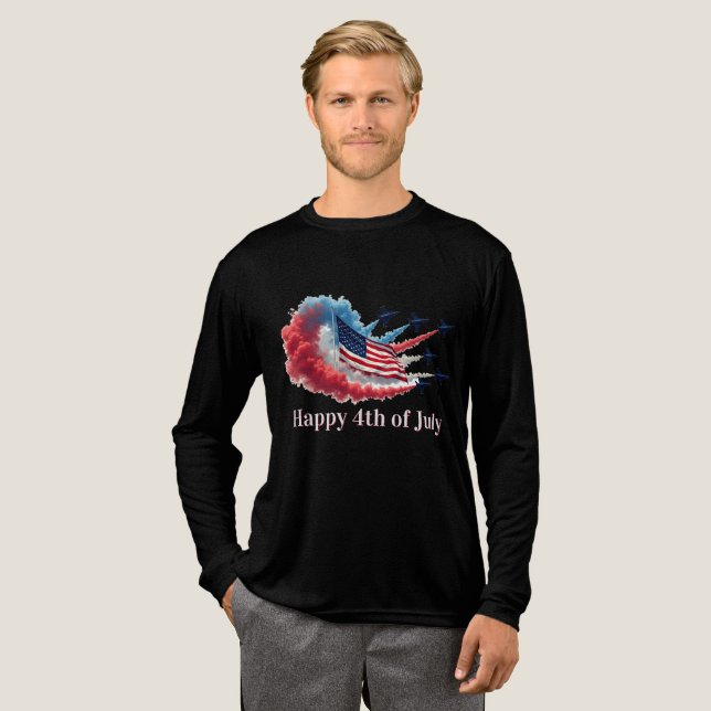 American Flag, 4th of July Tri-Blend Shirt (Full Front)