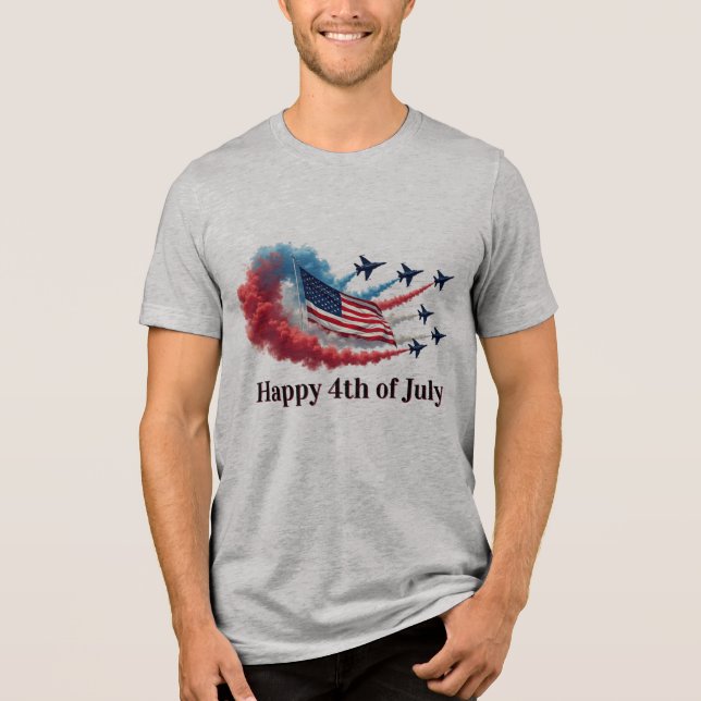 American Flag, 4th of July Tri-Blend Shirt (Front)