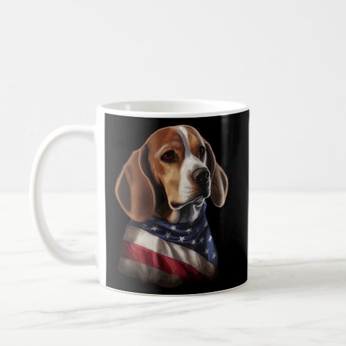 American Flag 4Th Of July Usa Patriotic Beagle Dog Coffee Mug