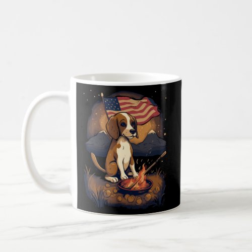 American Flag 4Th Of July Usa Patriotic Beagle Dog Coffee Mug