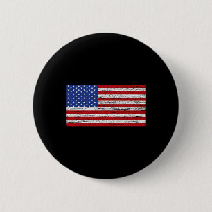 American Flag 4th Of July USA Patriotic  Button
