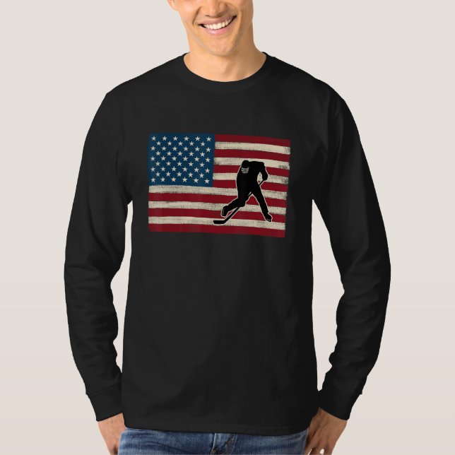 American flag 4th of July USA Patriotic Field Ice  T-Shirt (Front)